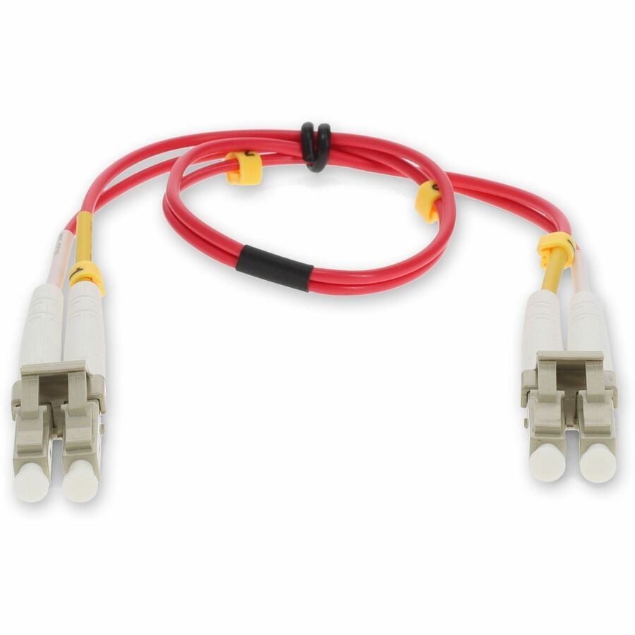 AddOn 5m LC (Male) to LC (Male) Red OM4 Duplex Plenum-Rated Fiber Patch Cable