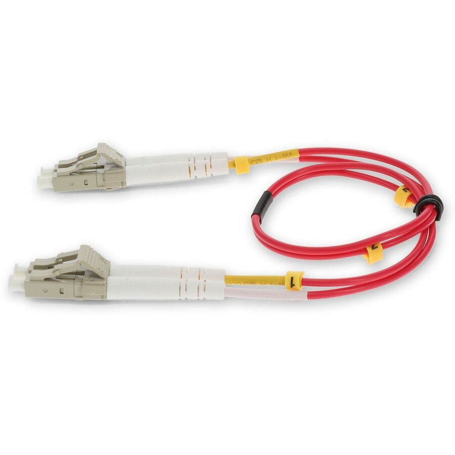 AddOn 5m LC (Male) to LC (Male) Red OM4 Duplex Plenum-Rated Fiber Patch Cable
