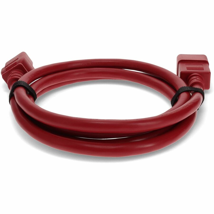 Addon 4ft C19 Female to C20 Male 12AWG 100-250V at 10A Red Power Cable