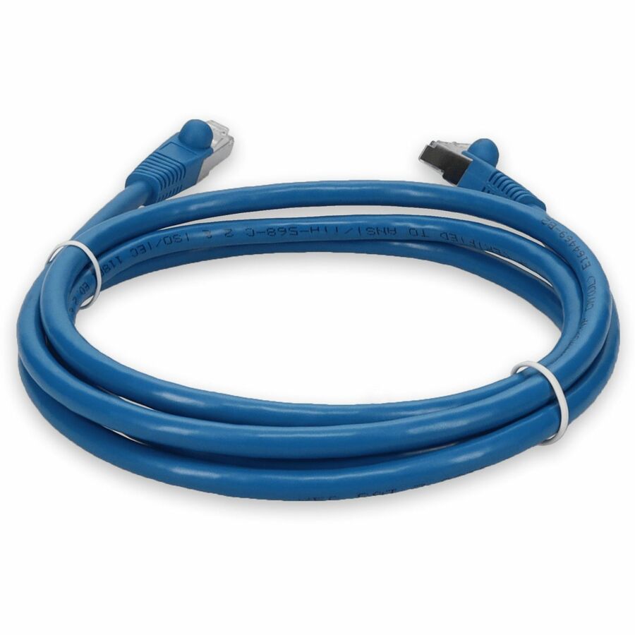 AddOn 7ft RJ-45 (Male) to RJ-45 (Male) Blue Microboot, Snagless Cat7 S/FTP PVC Copper Patch Cable