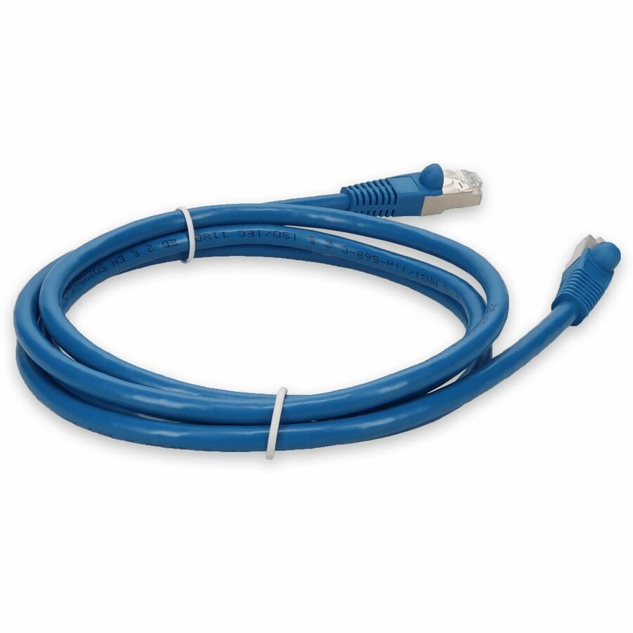 AddOn 7ft RJ-45 (Male) to RJ-45 (Male) Blue Microboot, Snagless Cat7 S/FTP PVC Copper Patch Cable