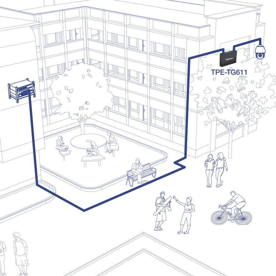 TRENDnet 6-port Gigabit Poe+ Switch; TPE-TG611; 4 X Gigabit Poe+ Ports; 1 X Gigabit Port; 1 X SFP Slot; Supports 100/1000Base-FX Fiber SFP Modules; Ethernet Desktop Network Switch; Lifetime Protection