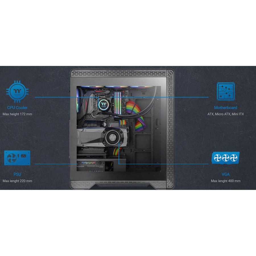 Thermaltake S500 Tempered Glass Mid-Tower Chassis
