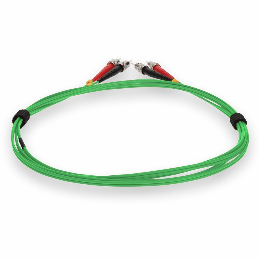 AddOn 3m ST (Male) to ST (Male) Green OM1 Duplex Plenum-Rated Fiber Patch Cable