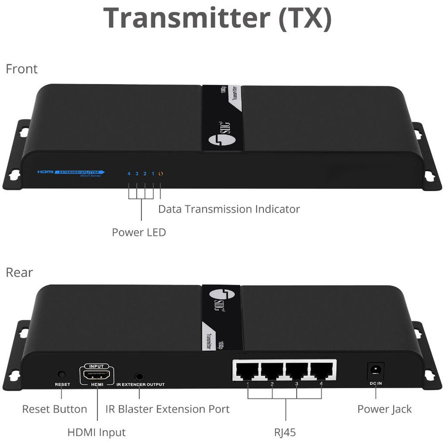 SIIG 1x4 HDMI Splitter HDbitT over IP Extender - 120m Over Cat6