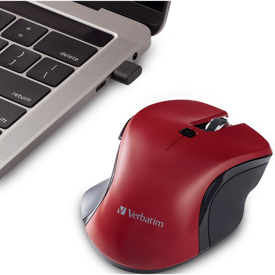 Verbatim USB-C™ Wireless Blue LED Mouse - Red