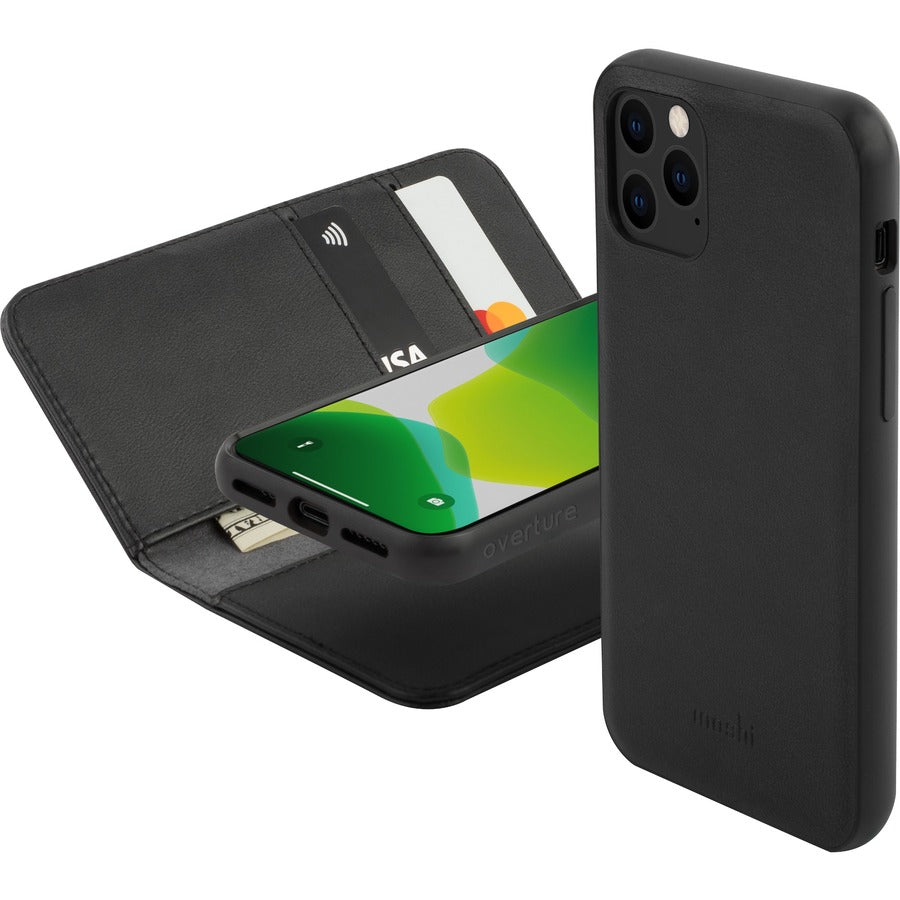 Moshi Overture Carrying Case (Wallet) Apple iPhone 11 Pro Smartphone - Black