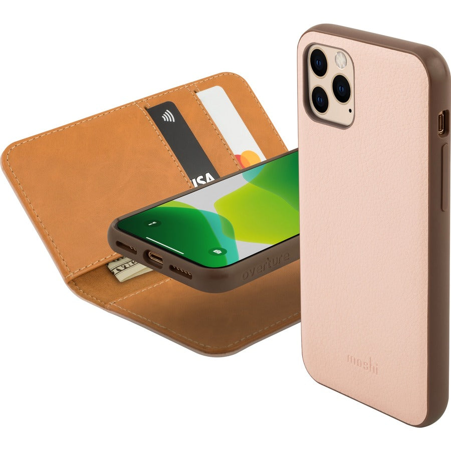 Moshi Overture Carrying Case (Wallet) Apple iPhone 11 Pro Smartphone - Luna Pink