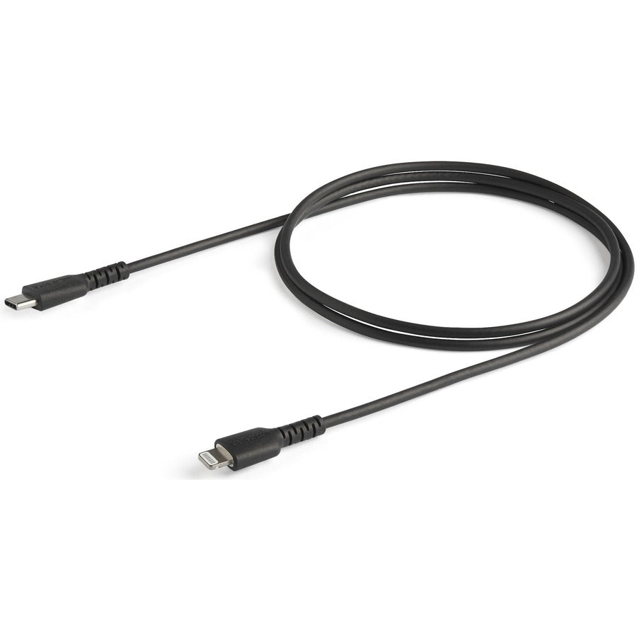 StarTech.com 3 foot/1m Durable Black USB-C to Lightning Cable, Rugged Heavy Duty Charging/Sync Cable for Apple iPhone/iPad MFi Certified