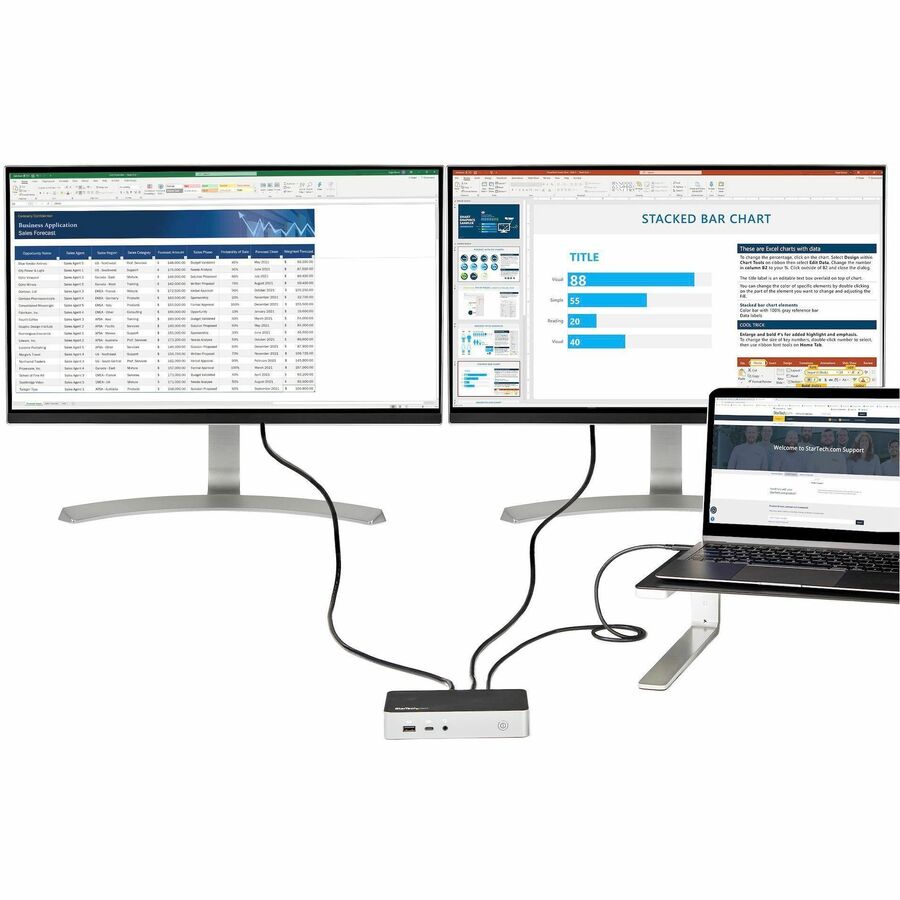 StarTech.com USB-C Dock - Dual Monitor 1080p HDMI Laptop Docking Station - 60W Power Delivery - 1x USB-C, 3x USB-A, GbE - Mac & Windows