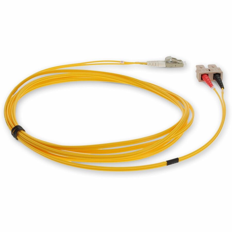 AddOn 3m LC (Male) to SC (Male) Yellow OM2 Duplex Fiber OFNR (Riser-Rated) Patch Cable