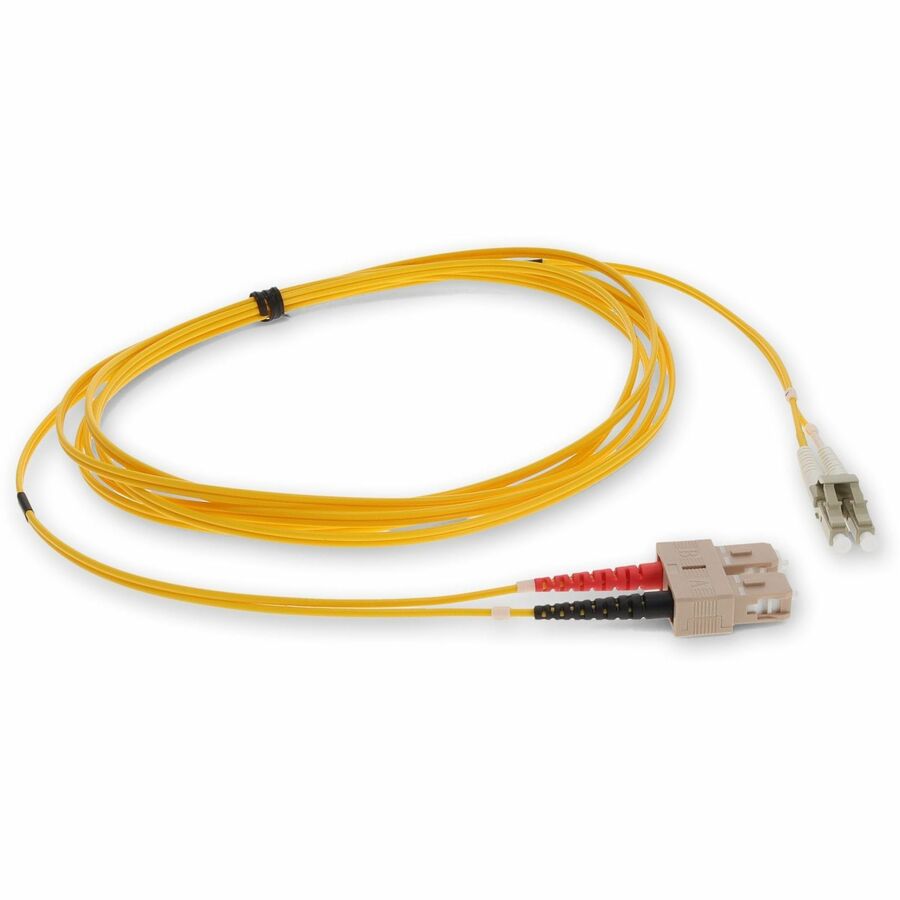 AddOn 3m LC (Male) to SC (Male) Yellow OM2 Duplex Fiber OFNR (Riser-Rated) Patch Cable