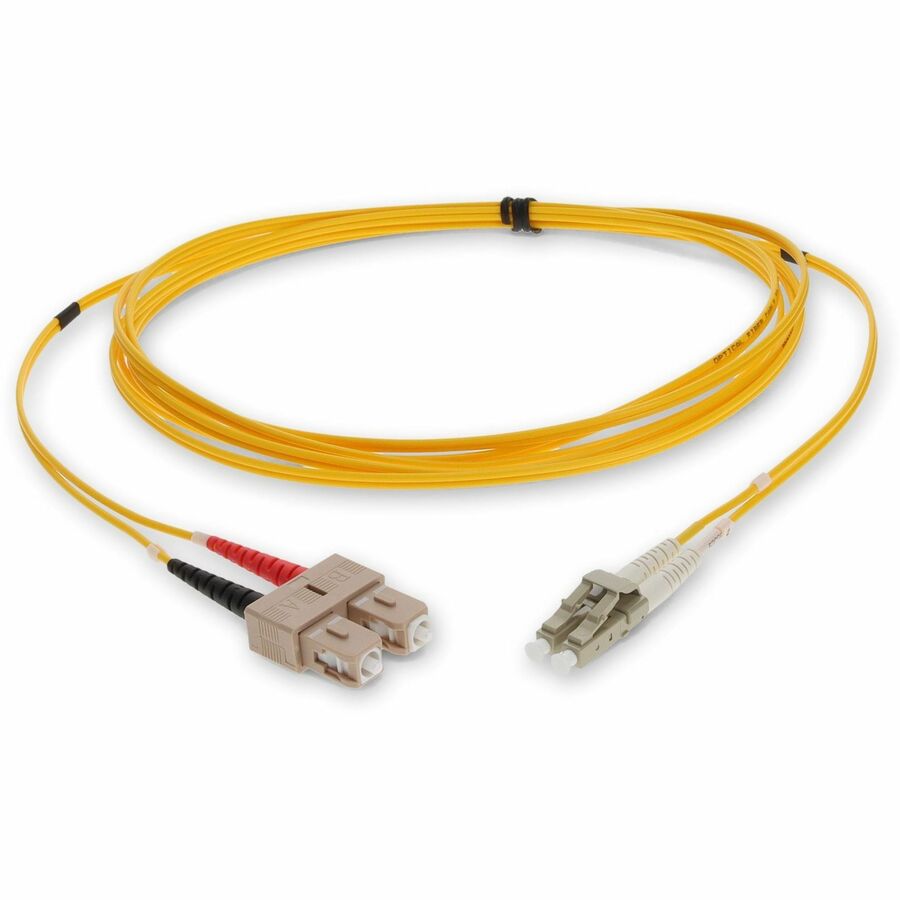 AddOn 3m LC (Male) to SC (Male) Yellow OM2 Duplex Fiber OFNR (Riser-Rated) Patch Cable