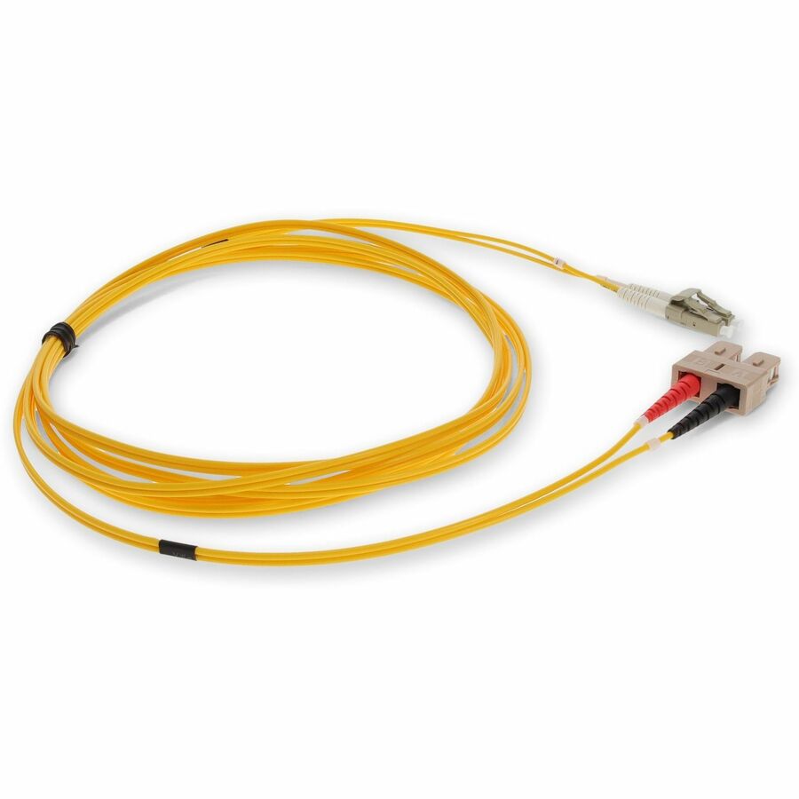 AddOn 3m LC (Male) to SC (Male) Yellow OM2 Duplex Fiber OFNR (Riser-Rated) Patch Cable