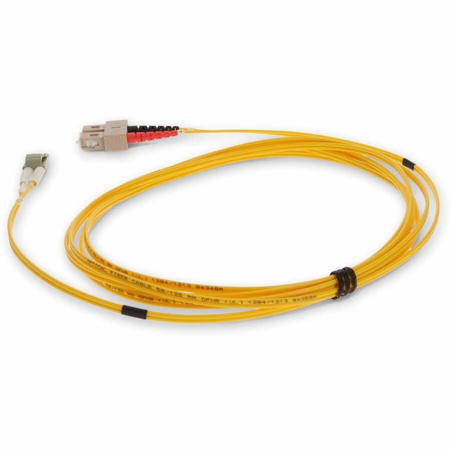 AddOn 3m LC (Male) to SC (Male) Yellow OM2 Duplex Fiber OFNR (Riser-Rated) Patch Cable