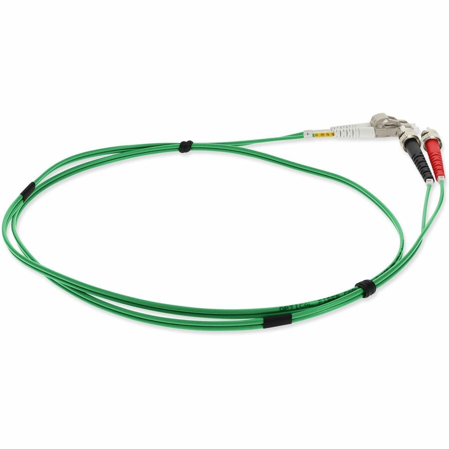 AddOn 5m LC (Male) to ST (Male) Green OM1 Duplex Fiber OFNR (Riser-Rated) Patch Cable