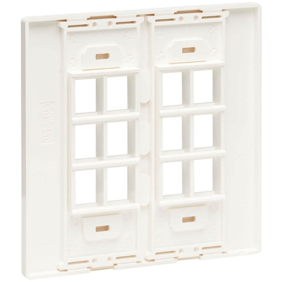 Eaton Tripp Lite Series 12-Port Keystone Double-Gang Faceplate, White, TAA