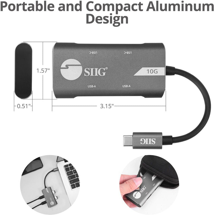 SIIG 4-Port USB 3.1 Gen 2 10G Hub - 2A2C