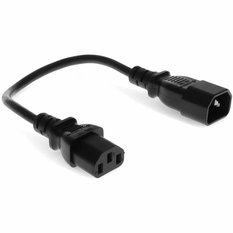 AddOn 6ft C13 Female to C14 Male 18AWG 100-250V at 10A Black Power Cable