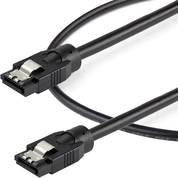 StarTech.com 0.3 m Round SATA Cable - Latching Connectors - 6Gbs SATA Cord - SATA Hard Drive Power Cable - (SATRD30CM)