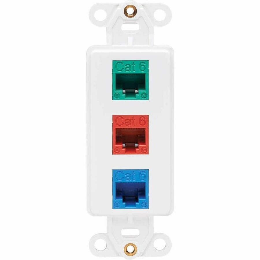 Eaton Tripp Lite Series Center Plate Insert, Decora Style - Vertical, 3 Ports, TAA