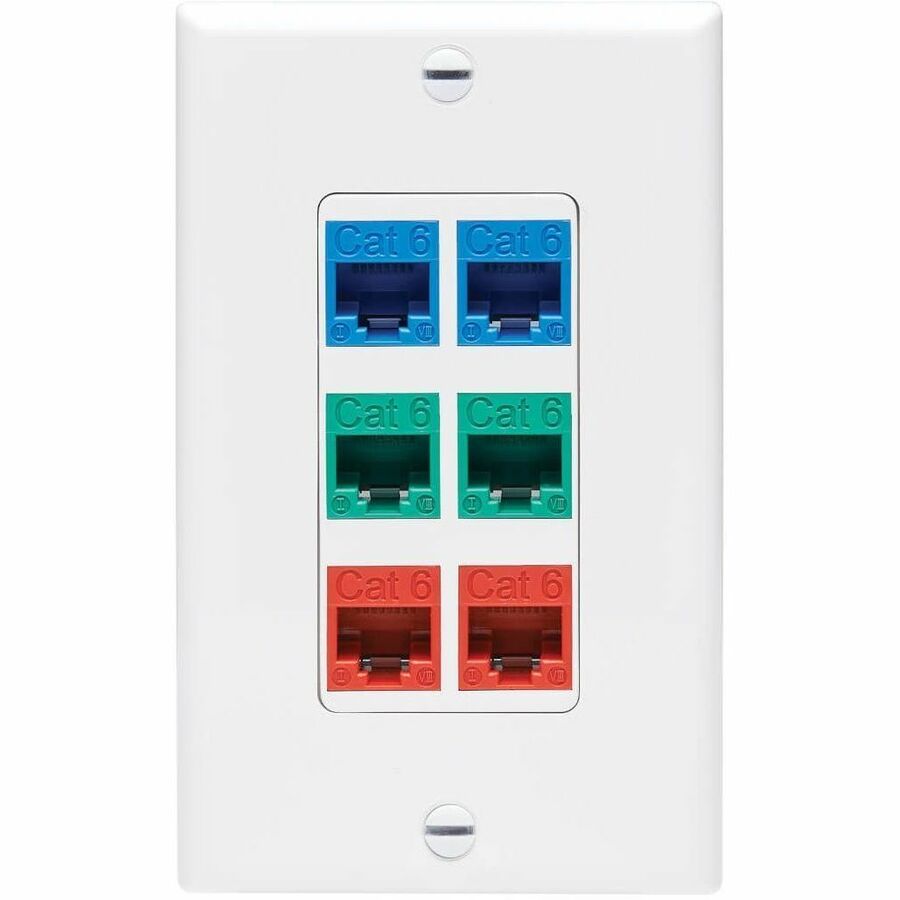 Eaton Tripp Lite Series Center Plate Insert, Decora Style - Vertical, 6 Ports, TAA