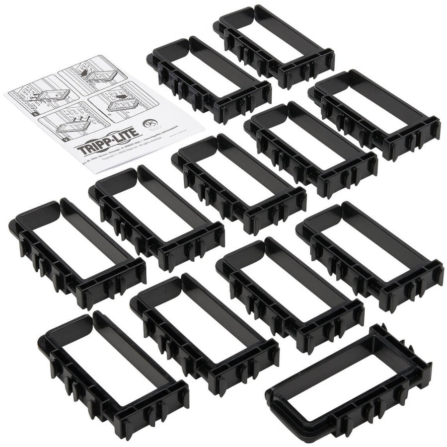 Eaton Tripp Lite Series Cable Management Rings for Rack Enclosures - Button Mount, Small, 2 x 4 in., 12 Pack