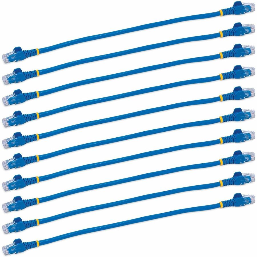 StarTech.com 1 ft. CAT6 Ethernet Cable - 10 Pack - ETL Verified - Blue CAT6 Patch Cord - Snagless RJ45 Connectors - 24 AWG - UTP