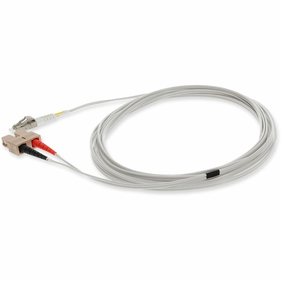 AddOn 4m LC (Male) to SC (Male) Gray OM1 Duplex Fiber OFNR (Riser-Rated) Patch Cable