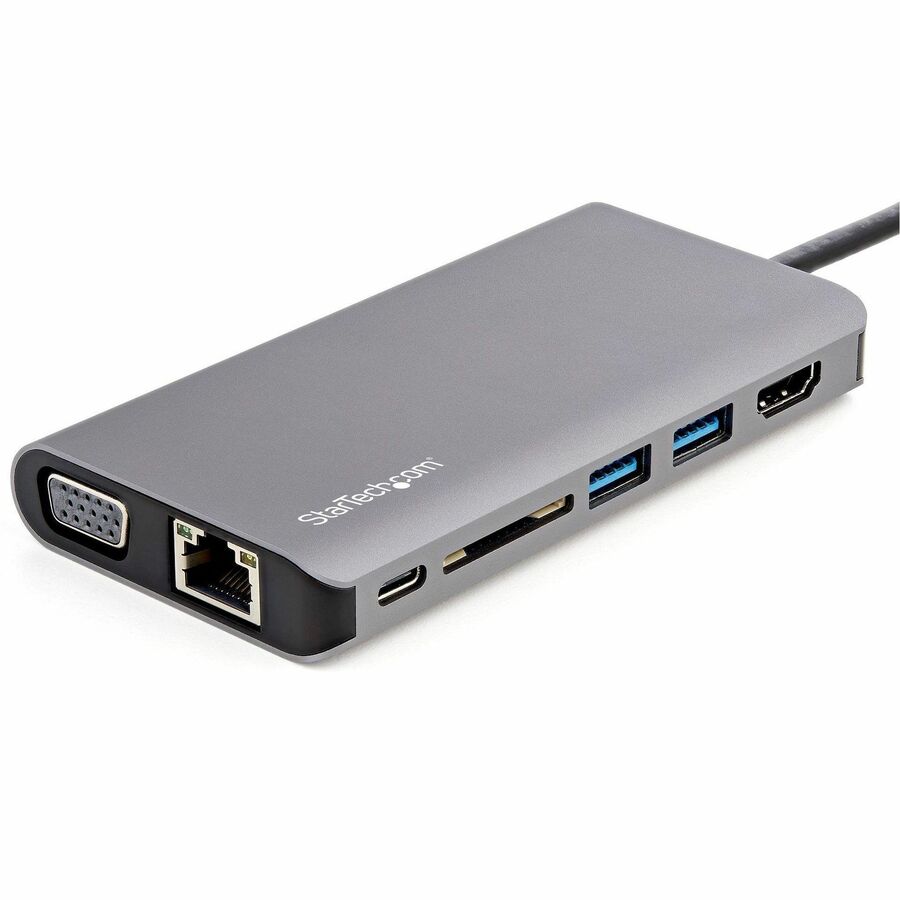 StarTech.com USB C Multiport Adapter - USB-C Mini Travel Dock w/ 4K HDMI or 1080p VGA - 100W PD Pass-Through, 3x USB, SD, GbE, Audio