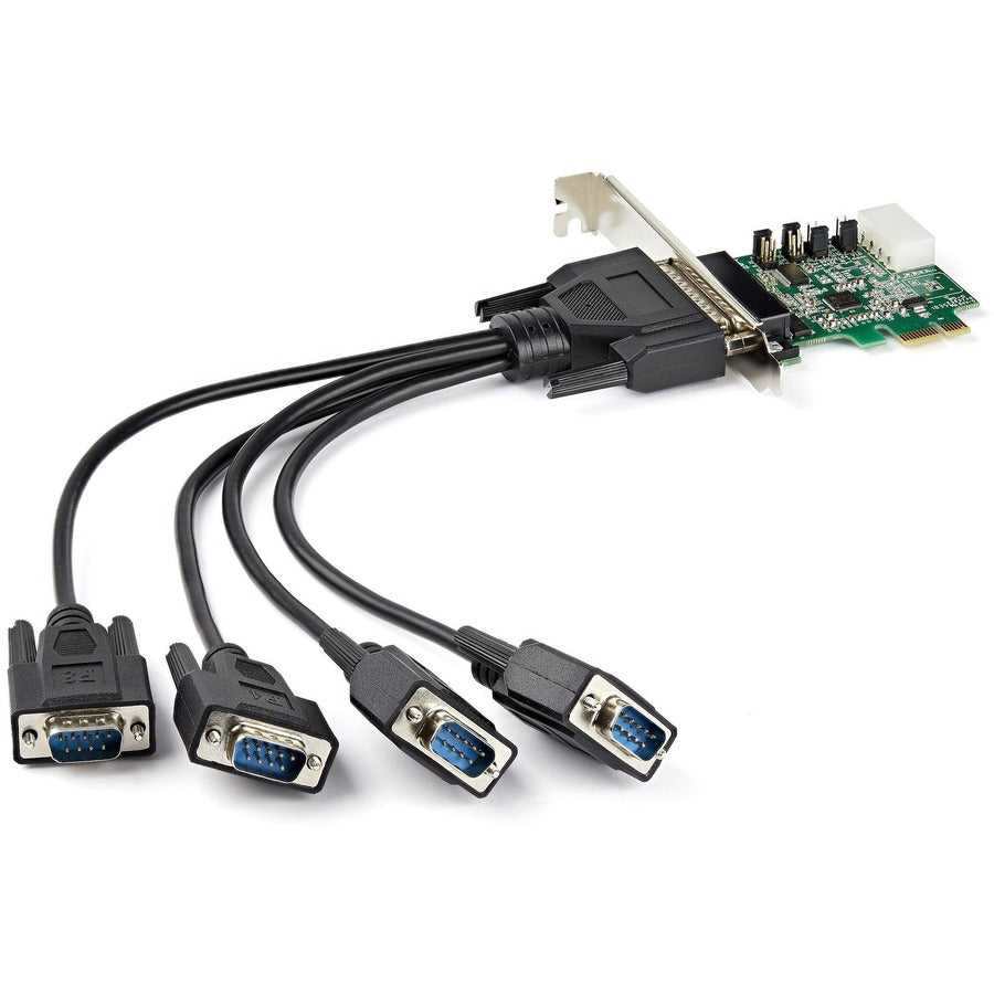 StarTech.com 4-port PCI Express RS232 Serial Adapter Card - PCIe to Serial DB9 RS-232 Controller Card - 16950 UART - Windows/Linux