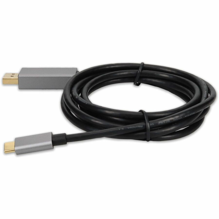 AddOn 6ft USB-C Male to DisplayPort Male Adapter Cable with Aluminum Housing