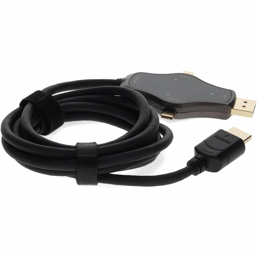 6ft (2m) Adapter Cable HDMI (4K) Male to 1X DisplayPort 1X MiniDisplayPort 1X USB-C 3.1 Male Black