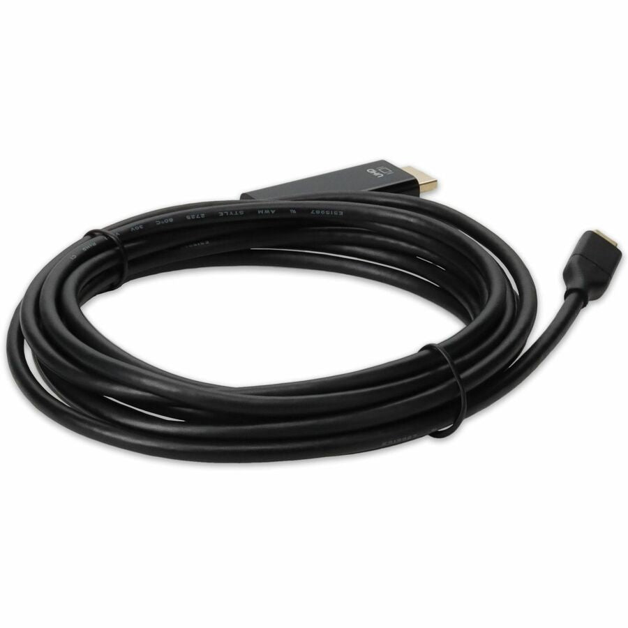 AddOn 6ft USB-C Male to HDMI (4K) Male Black Cable