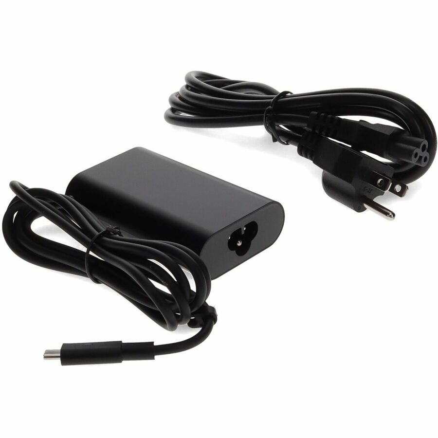 Addon Dell® 492-BBUU Compatible 45W 19.5V at 2.25A Black USB-C Laptop Power Adapter and Cable
