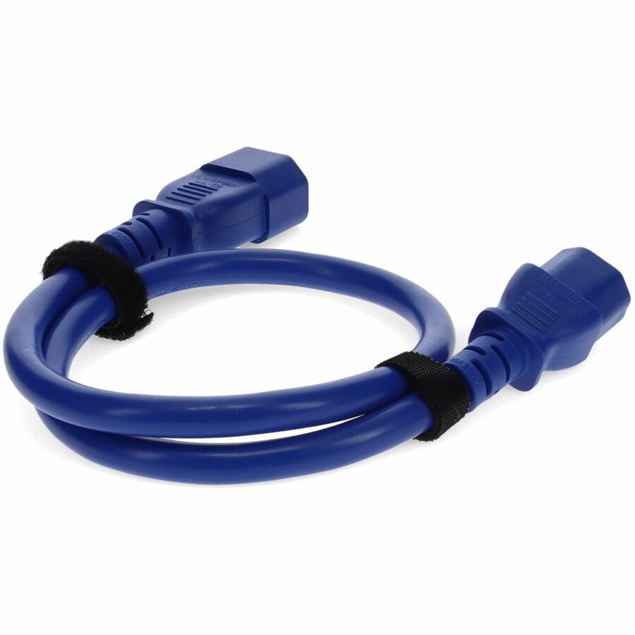 AddOn 7ft C13 Female to C14 Male 18AWG 100-250V at 10A Blue Power Cable