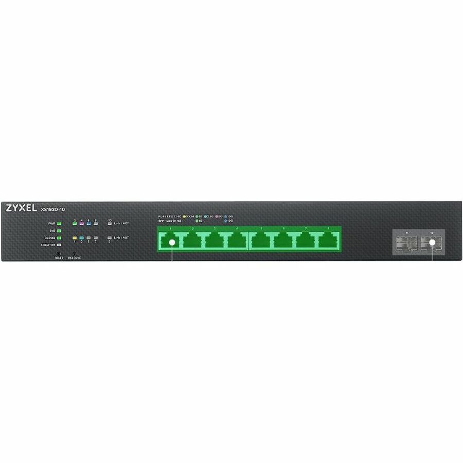 ZYXEL XS1930-10 8-Port 10G Multi-Gigabit L3 Smart Nebula Cloud Managed Switch with 2 10G SFP+ Uplinks