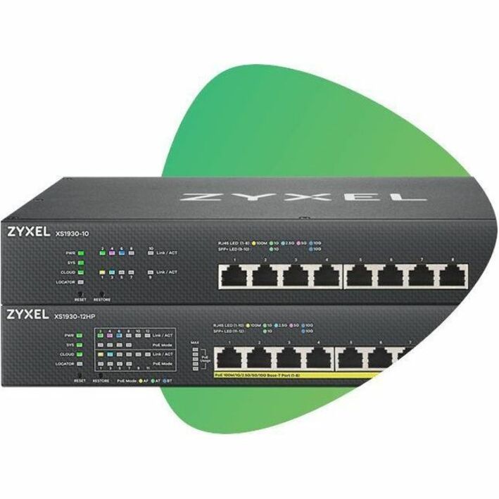 ZYXEL XS1930-10 8-Port 10G Multi-Gigabit L3 Smart Nebula Cloud Managed Switch with 2 10G SFP+ Uplinks