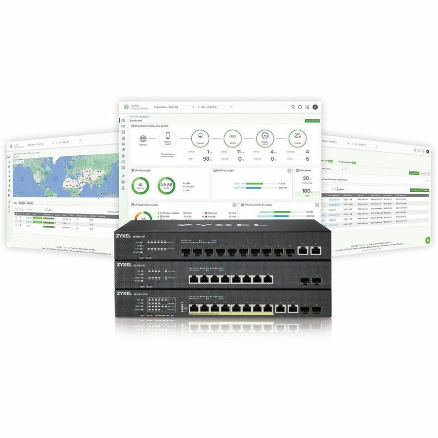 ZYXEL XS1930-10 8-Port 10G Multi-Gigabit L3 Smart Nebula Cloud Managed Switch with 2 10G SFP+ Uplinks