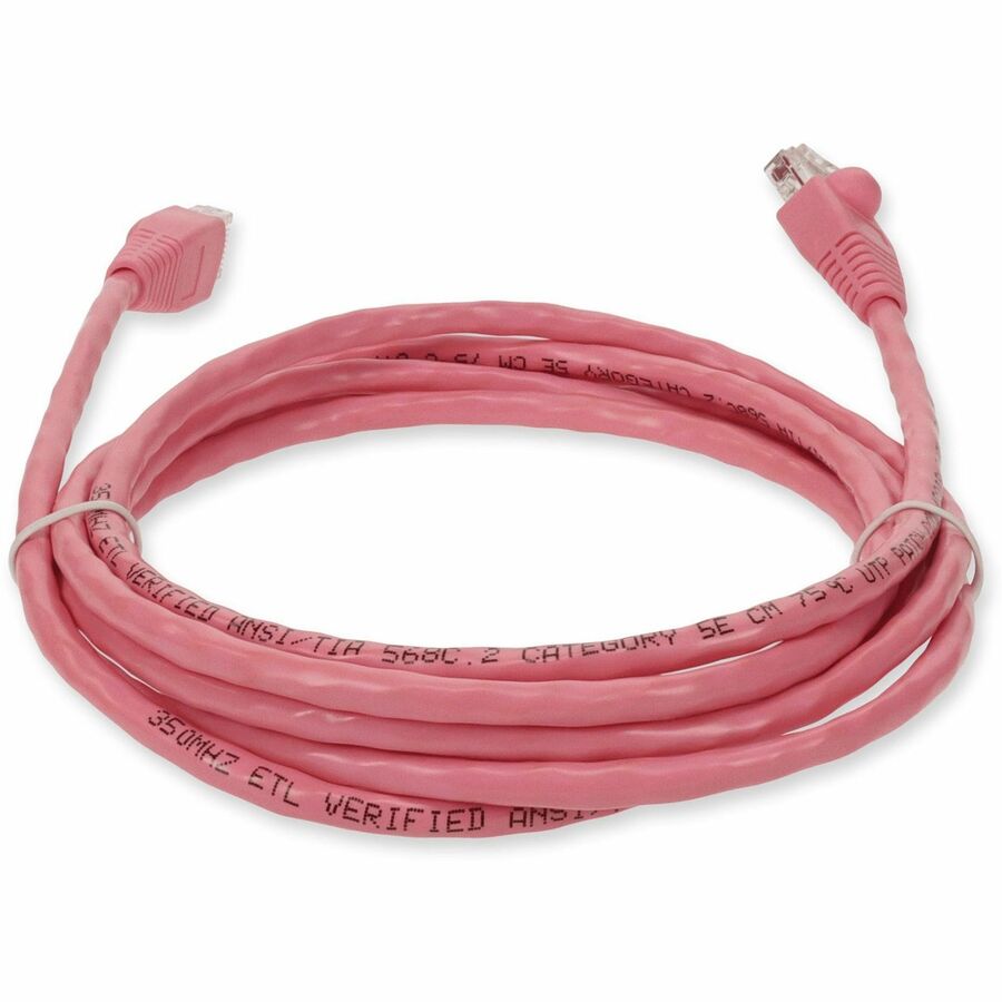 AddOn 7ft RJ-45 (Male) to RJ-45 (Male) Straight Pink Cat5e UTP PVC Copper Patch Cable