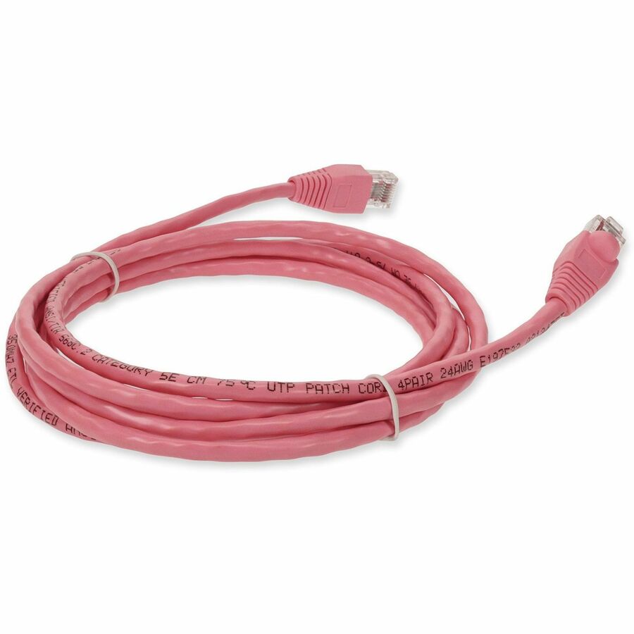 AddOn 7ft RJ-45 (Male) to RJ-45 (Male) Straight Pink Cat5e UTP PVC Copper Patch Cable
