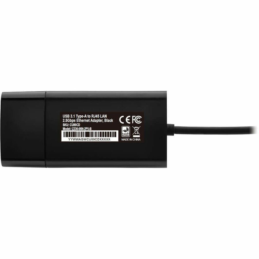Eaton Tripp Lite Series USB to RJ45 Gigabit Ethernet Network Adapter (M/F) - USB 3.1 Gen 1, 2.5 Gbps Ethernet, Black