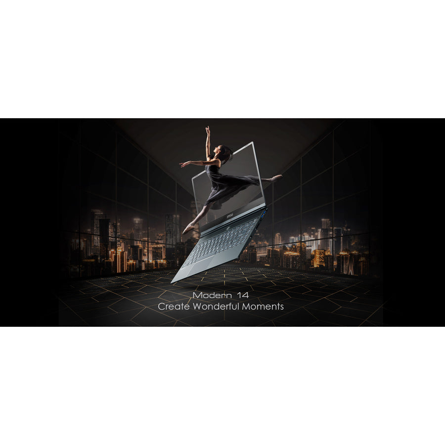 MSI Modern 14 in Ultrabook Laptop Intel Core i5-10210U 8GB 256 GB Win 10 Pro - Onyx Black