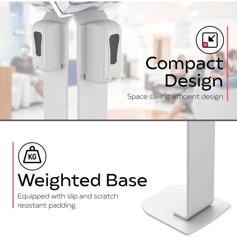 CTA Digital Premium Locking Sanitizing Station Stand (White)