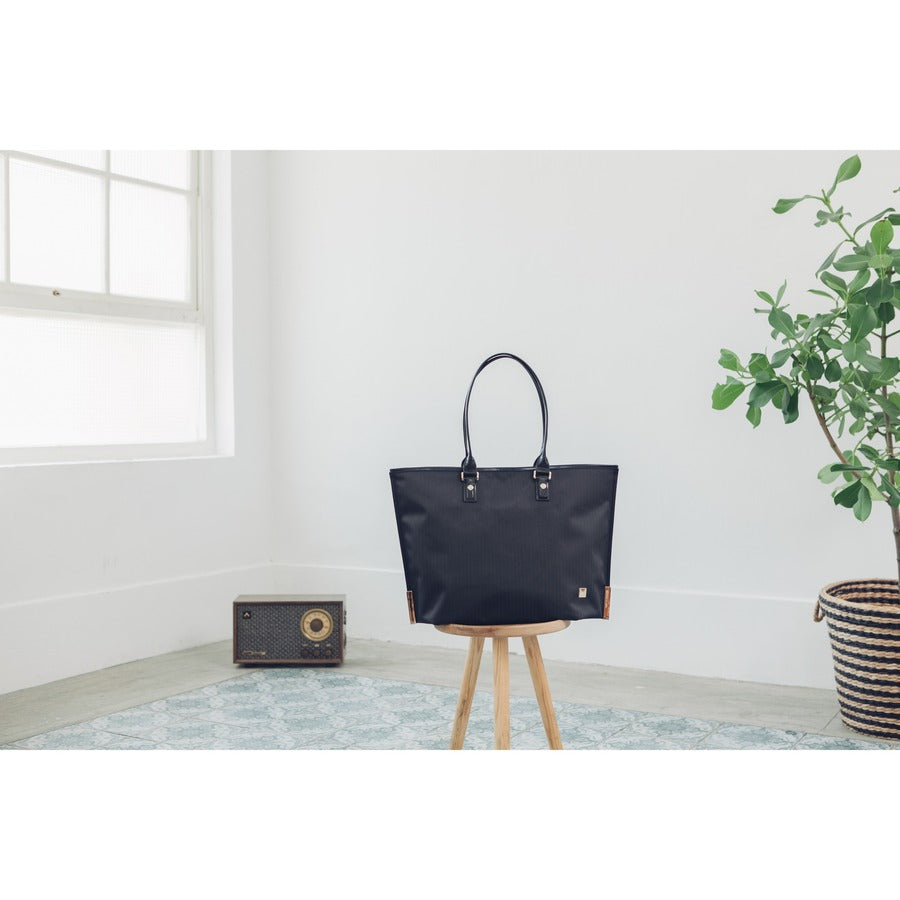 Moshi Aria Slim Lightweight Tote - Slate Black, Weather-resistant, 13" Padded Laptop Sleeve, RFID Pocket
