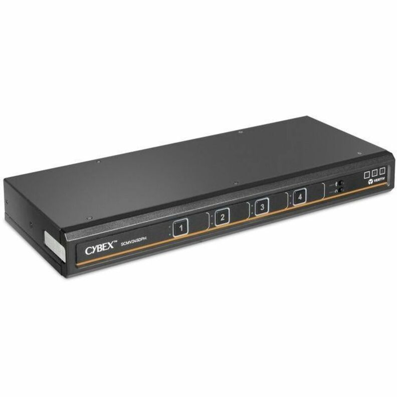 Vertiv Avocent Cybex Secure MultiViewer KVM Switch, 4 Port, Cursor Navigation Switching, NIAP Version 4.0 Certified, TAA Compliant (SCMV245DPH-400)