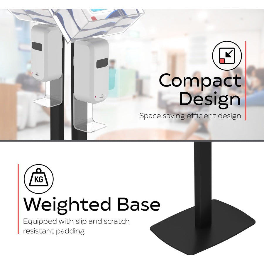CTA Digital: Premium Thin Profile Sanitizing Station (Black)