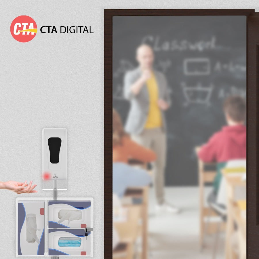 CTA Digital Heavy-Duty Mobile Sanitizing Station with Automatic Soap Dispenser