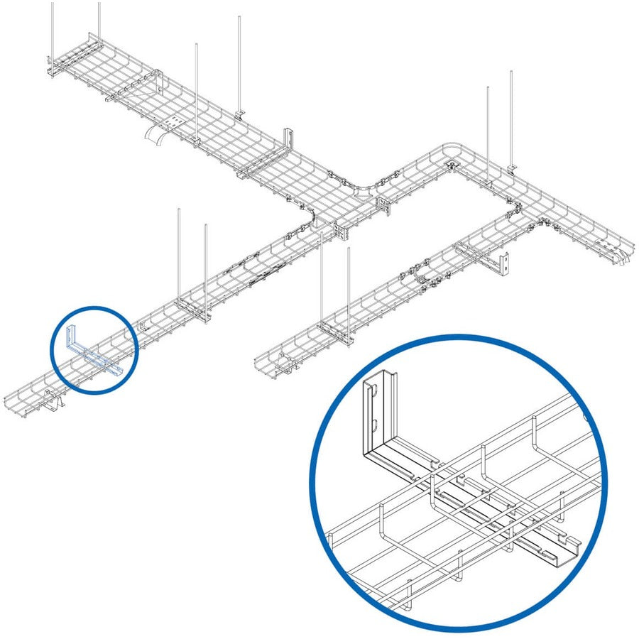 Eaton Tripp Lite Series Wall L Bracket for 150 mm and 300 mm Wire Mesh Cable Trays