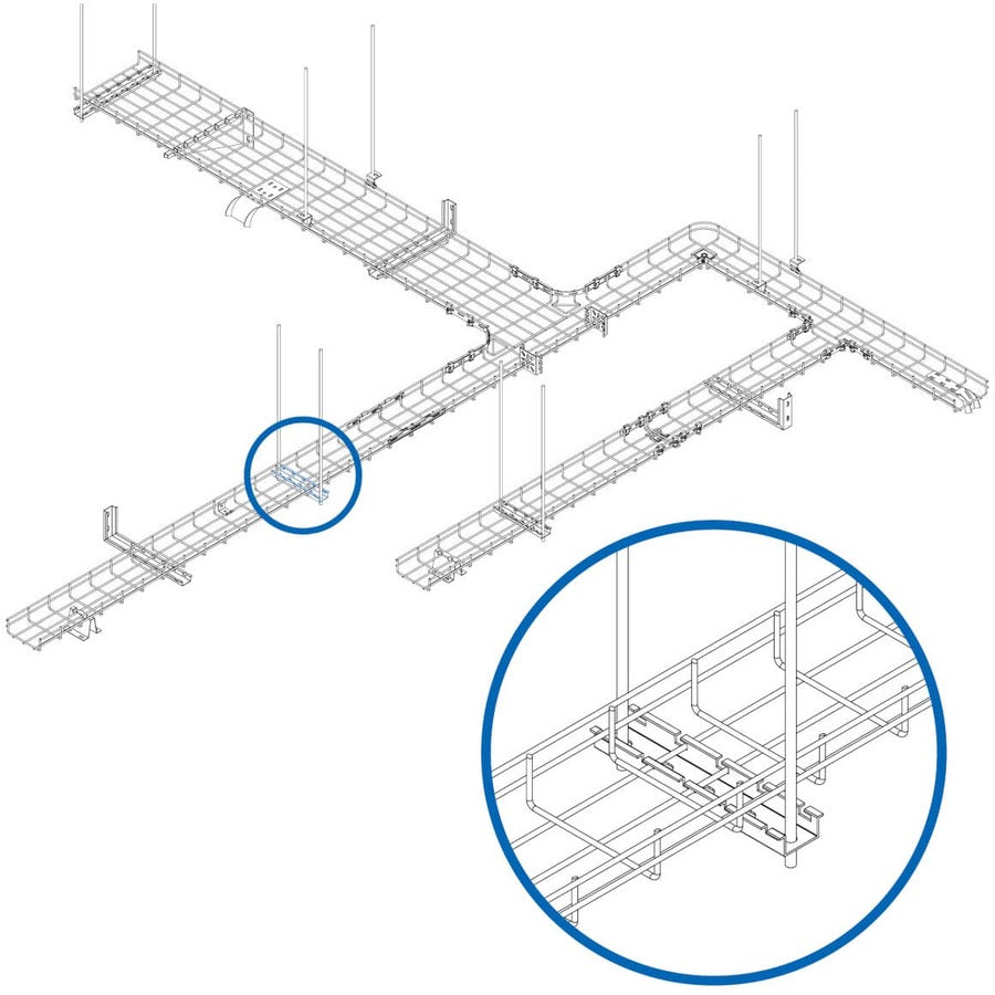 Eaton Tripp Lite Series Trapeze Hanging Cross-Bracket for Wire Mesh Cable Trays, 150 mm (6 in.)